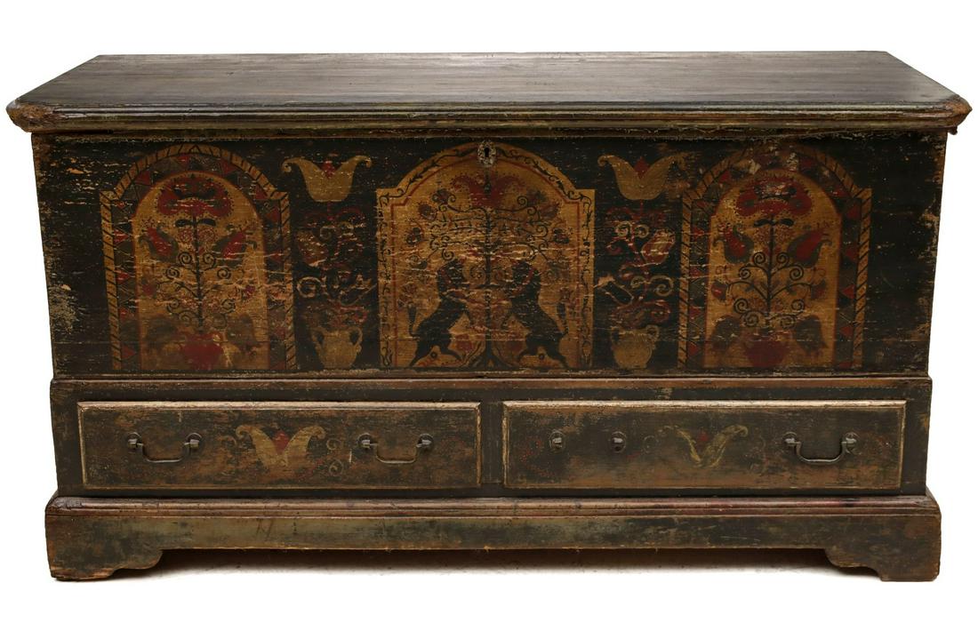 A MID 20TH CENTURY REPRODUCTION BLANKET CHEST (1 of 13)