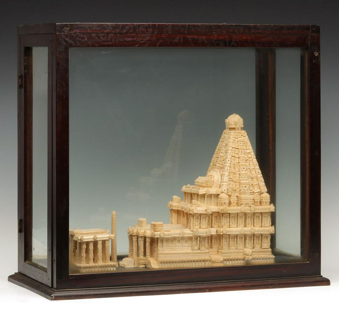 A CARVED FOLK ART MODEL BRIHADEESWARE TEMPLE (1 of 19)
