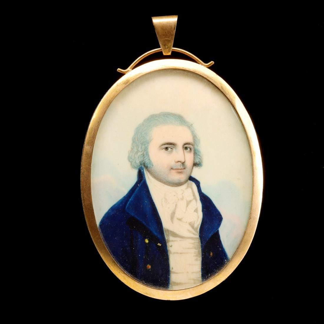 A FINE 19TH C. MINIATURE PORTRAIT OF A GENTLEMAN (1 of 8)