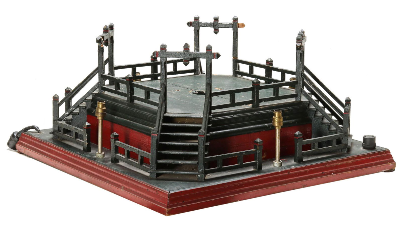 A LARGE PAINTED WOOD FOLK ART CHRISTMAS TREE STAND (1 of 17)