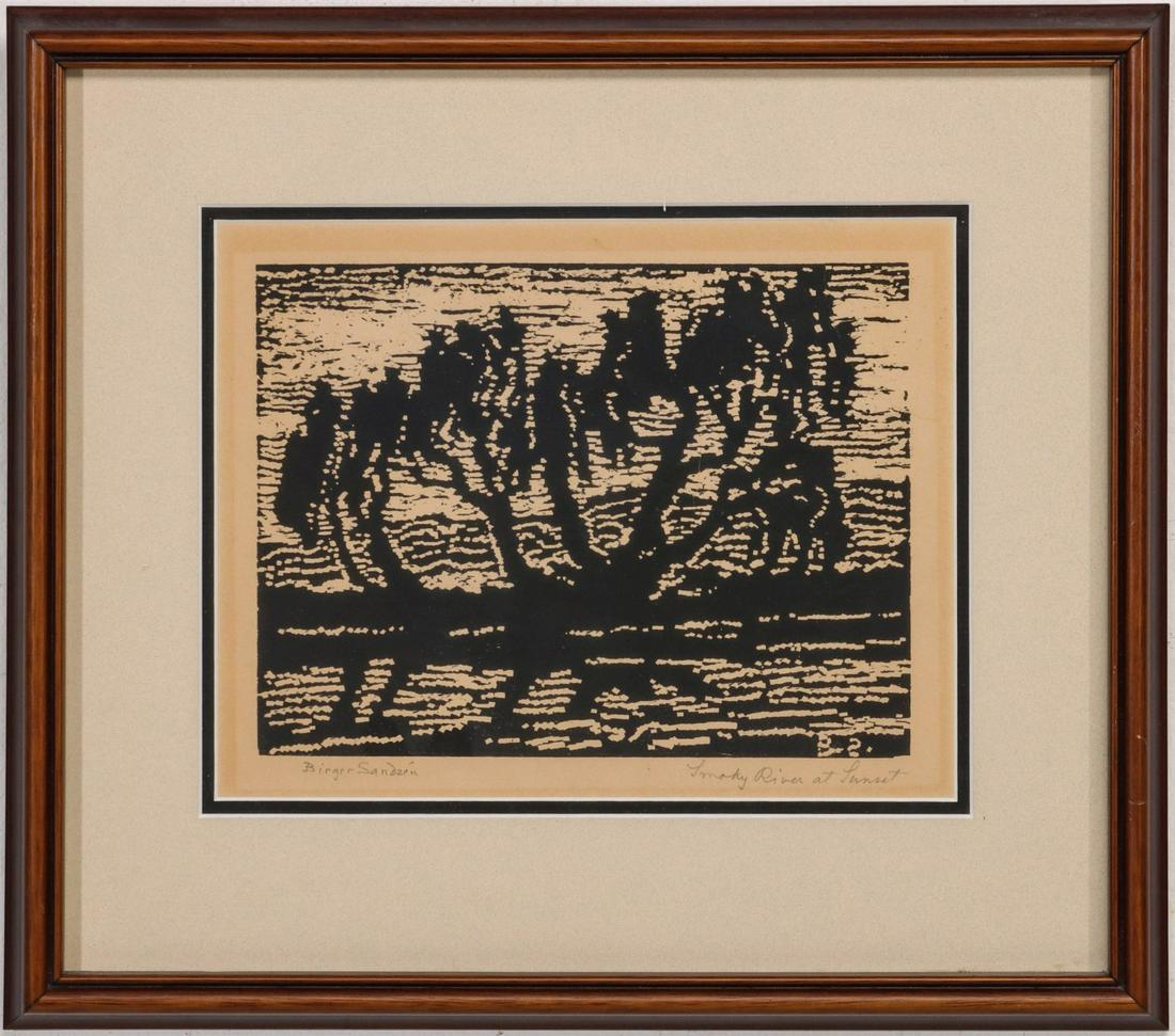 BIRGER SANDZEN (1871-1954) PENCIL SIGNED BLOCK PRINT (1 of 10)