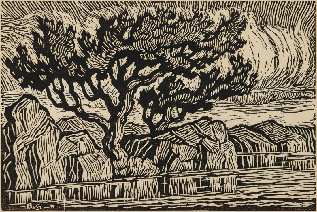 BIRGER SANDZEN (1871-1954) PENCIL SIGNED BLOCK PRINT (1 of 11)