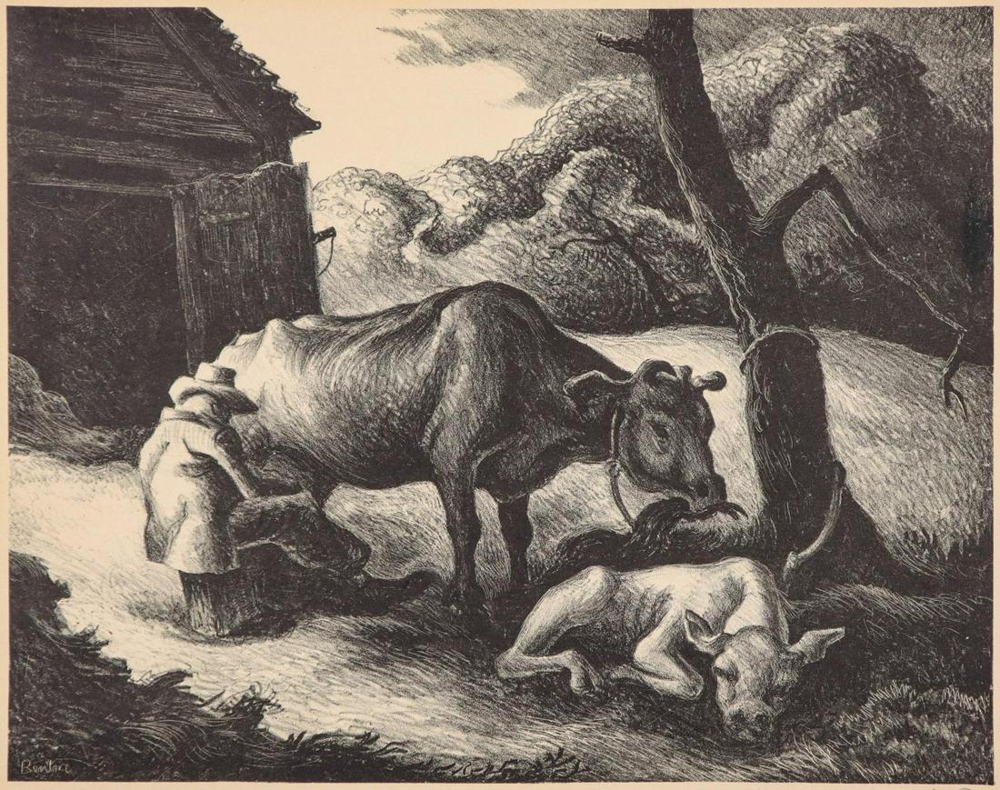 THOMAS HART BENTON (1889-1975) PENCIL SIGNED LITHOGRAPH (1 of 11)