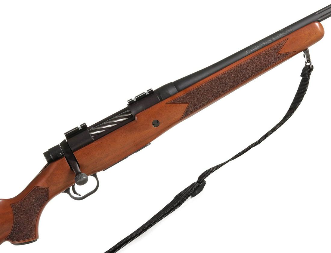 MOSSBERG PATRIOT 6.5 CREEDMOOR BOLT-ACTION: MOSSBERG 6.5 PATRIOT (serial #:MPR0097516) Checkered pistol-grip one piece walnut stock. Matte blued Fluted 1:8 Twist barrel with Weaver style bases. With sling and one magazine. Box marked as #28028,