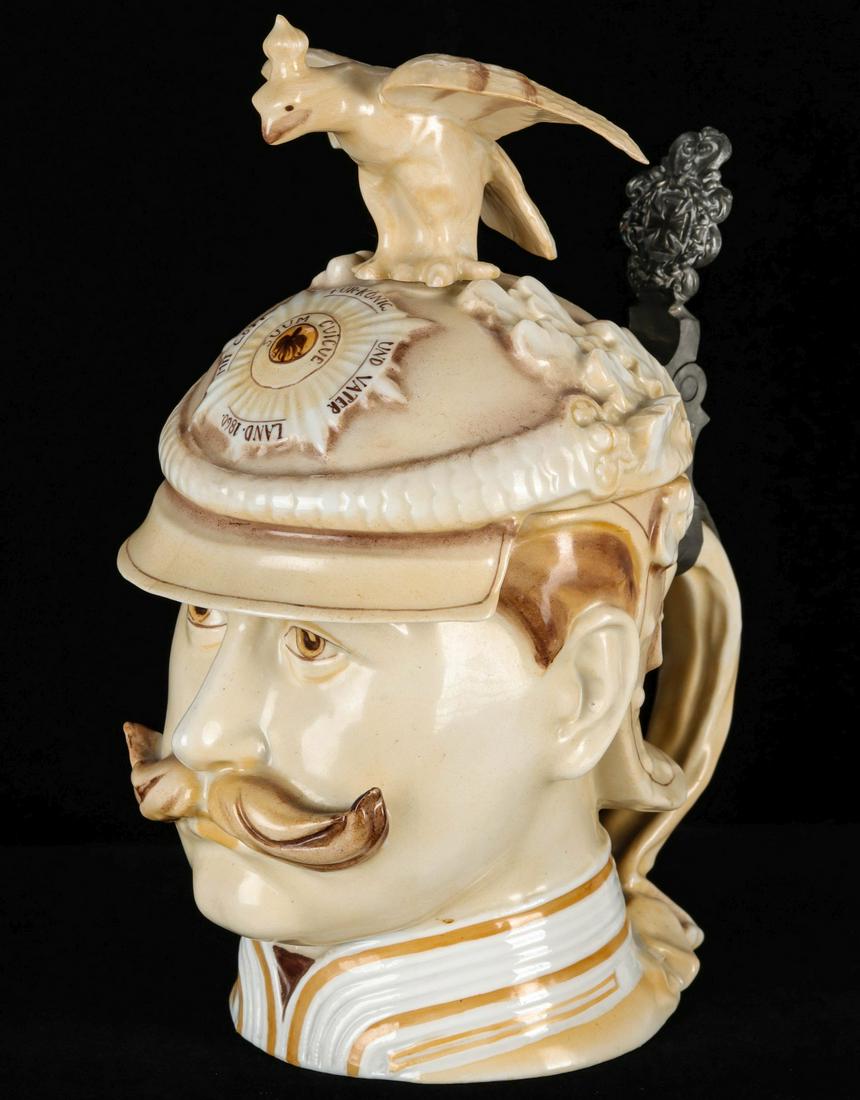 A KAISER WILHELM II FIGURAL PORCELAIN STEIN CIRCA 1890 (1 of 13)
