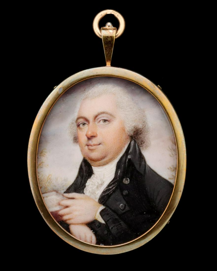 A FINE 19TH C. MINIATURE PORTRAIT OF A GENTLEMAN (1 of 8)