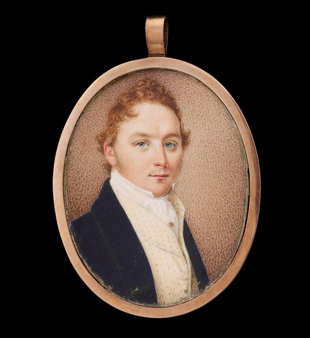 A FINE 19TH C. MINIATURE PORTRAIT OF A GENTLEMAN (1 of 11)