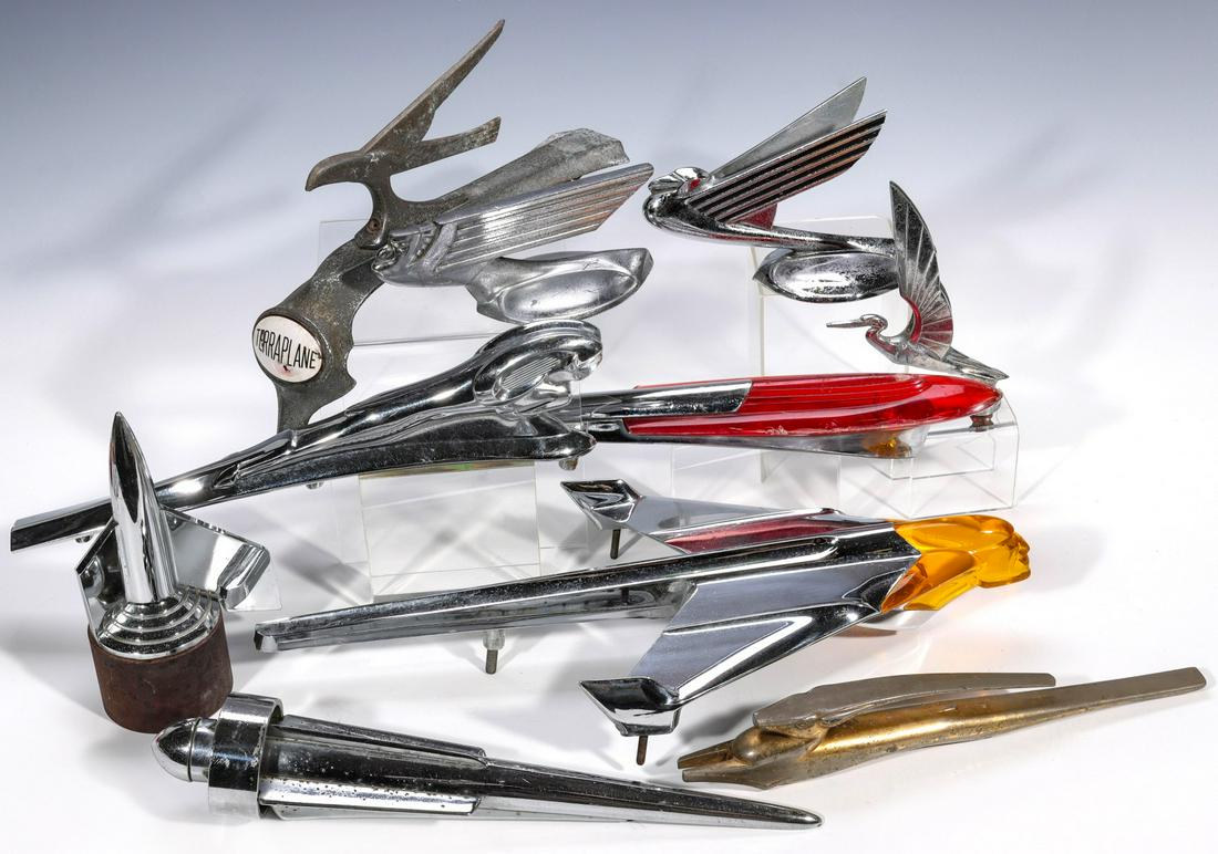 A COLLECTION OF FIGURAL HOOD ORNAMENTS INCLUDE PLASTIC (1 of 11)