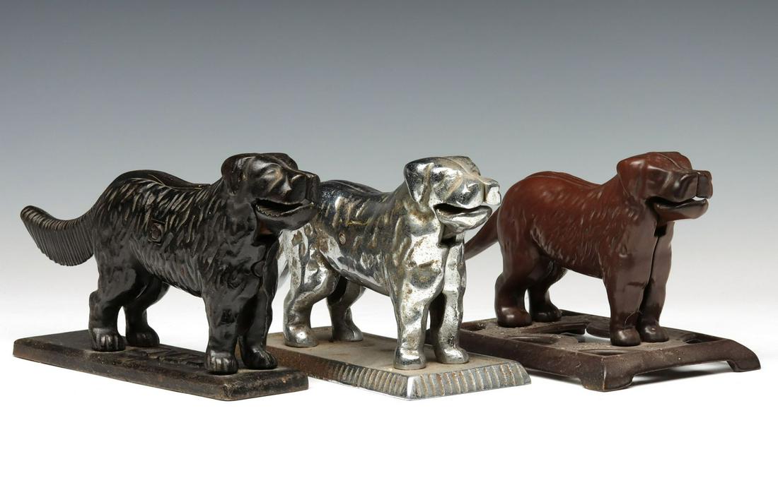 THREE UNUSUAL DOG ON PLATFORM IRON NUTCRACKERS C. 1900 (1 of 16)