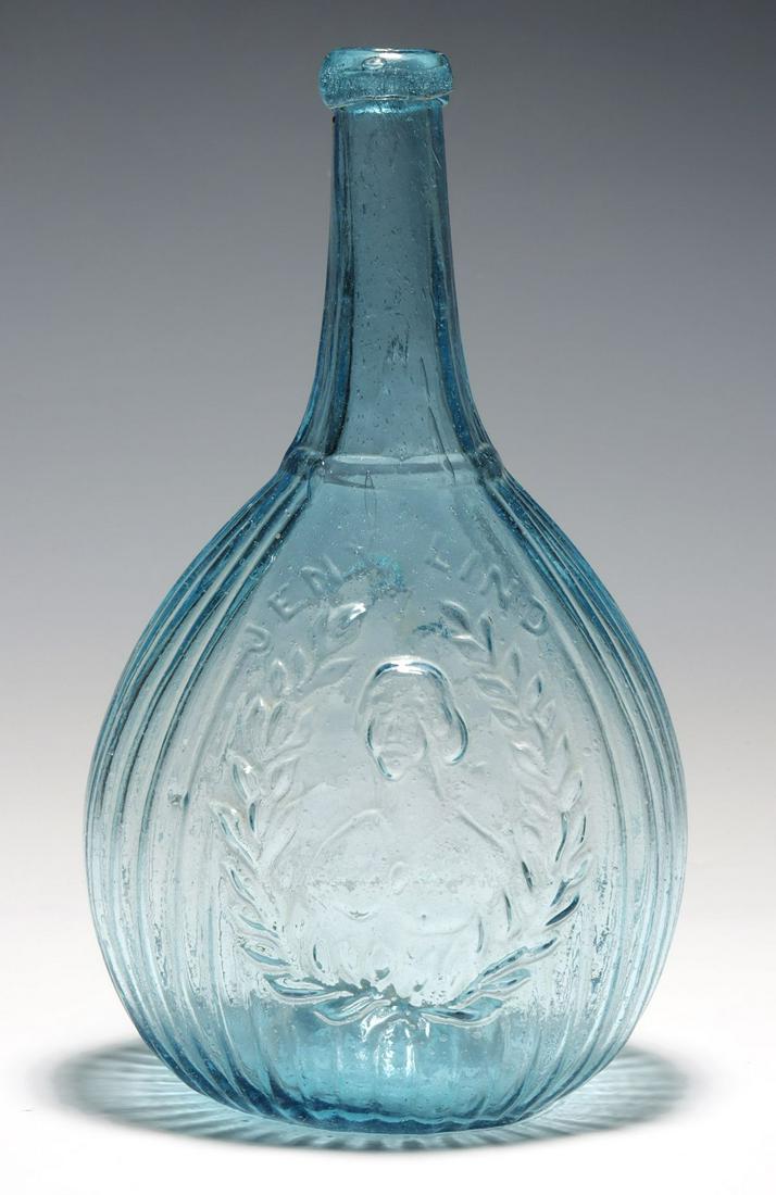 A JENNY LIND CALABASH HISTORICAL FLASK CIRCA 1850 (1 of 14)