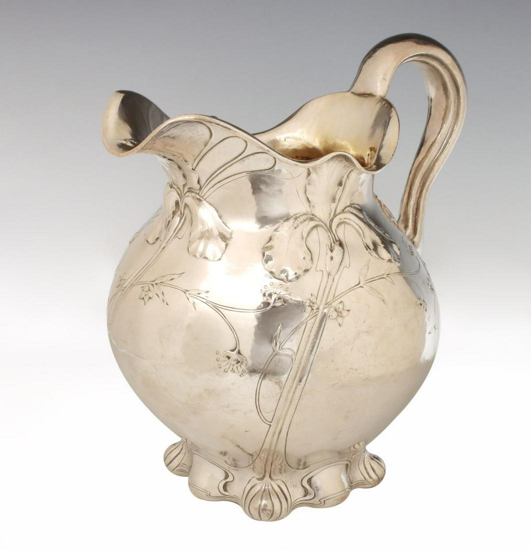 A GORHAM MARTELE ART NOUVEAU SILVER WATER PITCHER (1 of 18)