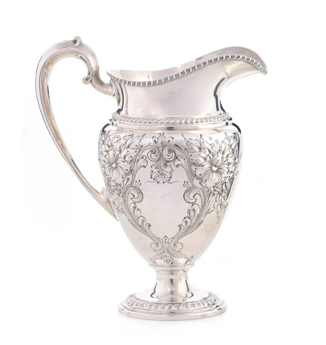 A FRANK WHITING HAND CHASED STERLING WATER PITCHER (1 of 14)