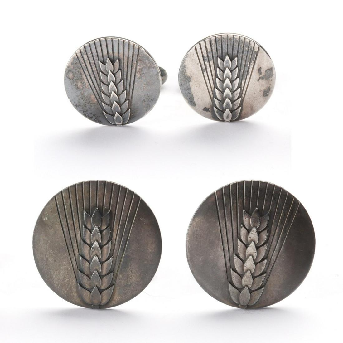 GEORG JENSEN WHEAT MOTIF CUFFLINKS IN TWO SIZES (1 of 14)