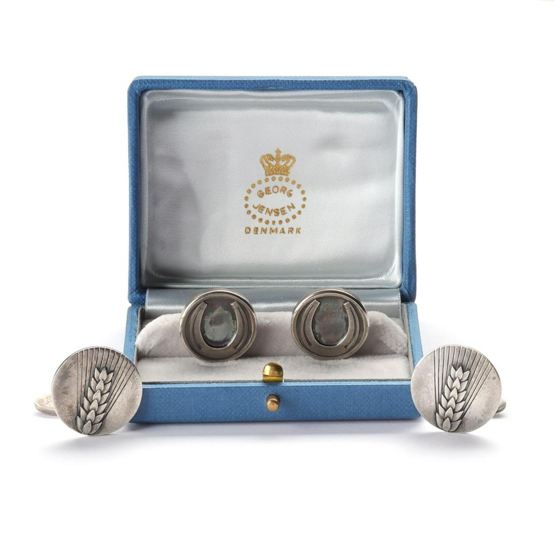 TWO PAIR GEORG JENSEN STERLING SILVER CUFFLINKS (1 of 19)