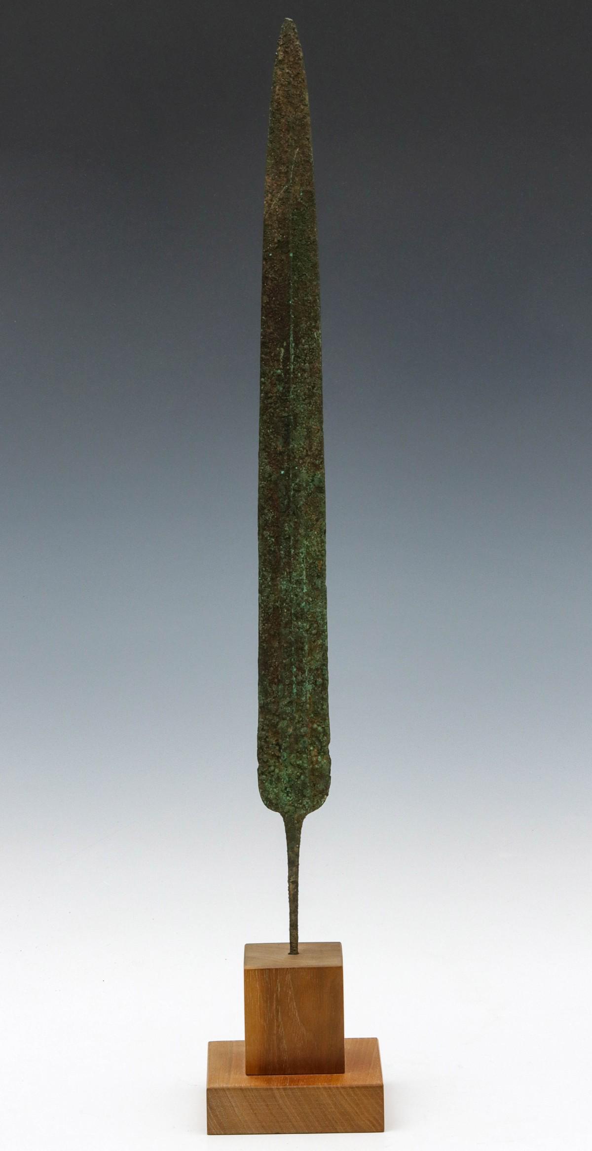 AN IRANIAN BRONZE SPEAR POINT CIRCA 1000 B.C. (1 of 12)