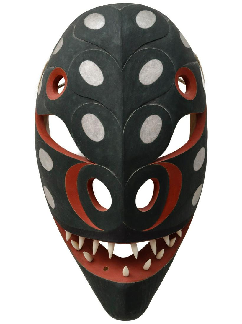 A LATE 20TH C. ARTIST SIGNED KWAKIUTL NW COAST MASK (1 of 7)