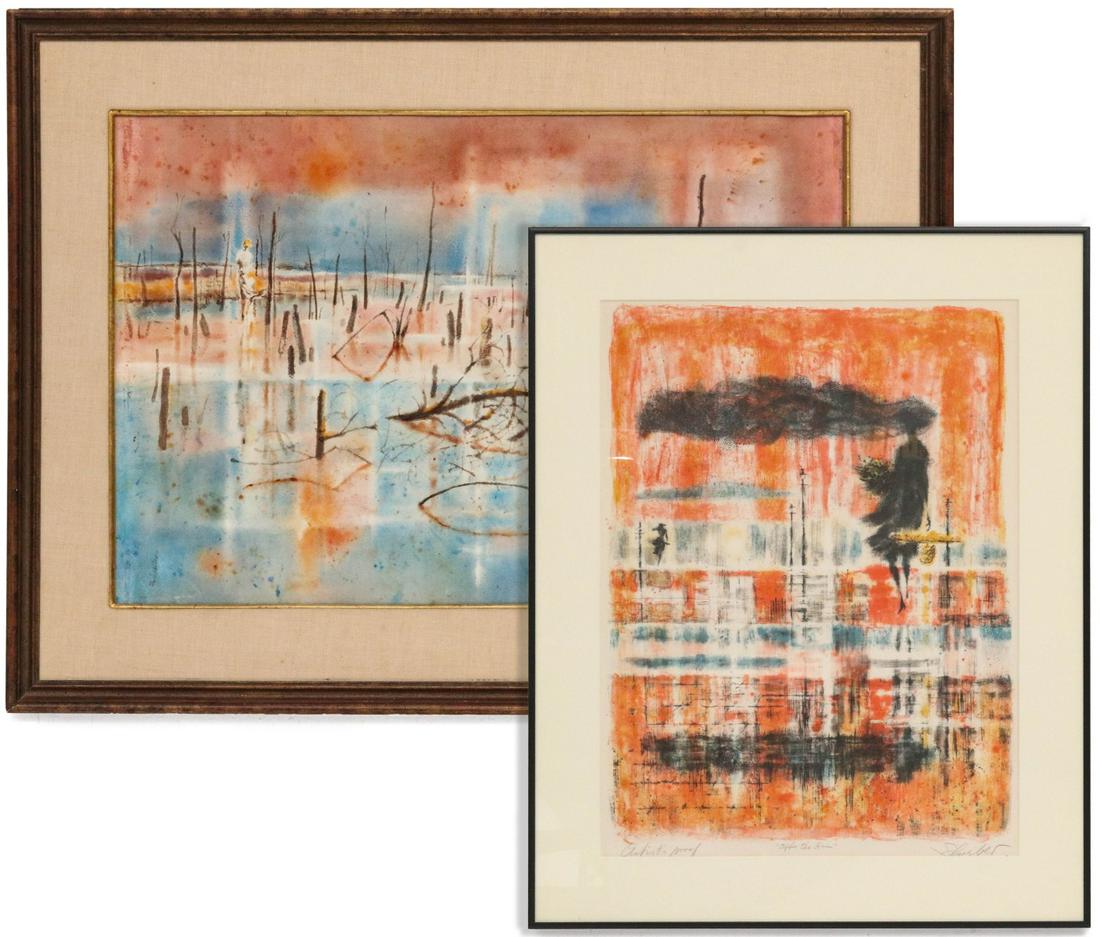 GEORGES SCHREIBER (1904-1977) WATERCOLOR AND LITHO (1 of 14)