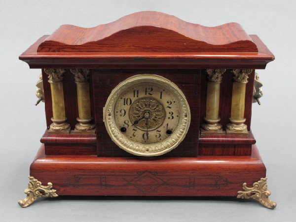 SETH THOMAS MANTLE CLOCK WITH ADAMANTINE FINISH