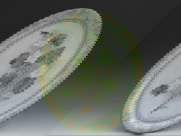 NEFF & FAIL FOR GOOD SHOES BUCYRUS, O.: 16 1/2" x 13 1/2' oval advertising tray, front has Rocky Mountain thimble berry, back has advertising.