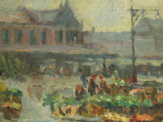 ERNEST FREDERICK MEYER (1863-1952) OIL ON ACADEMY BOARD: Untitled, unsigned. Board measures 8 x 8.75 inch board, 10 x 11 inch frame.