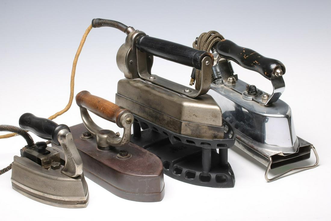 FOUR ELECTRIC IRONS, CIRCA EARLY 20TH CENTURY (1 of 9)