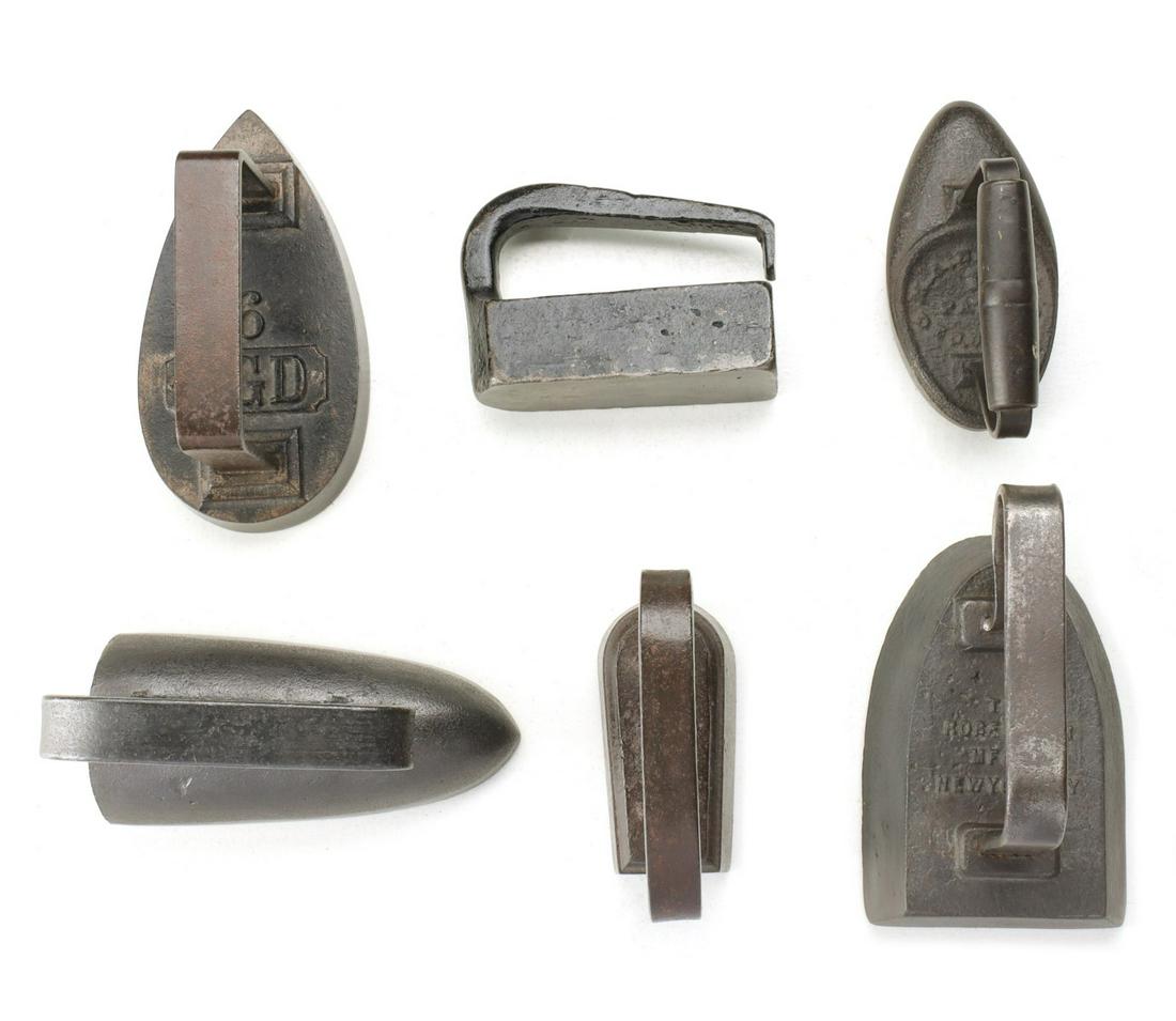 SIX ANTIQUE SAD AND SPECIALTY IRONS (1 of 12)