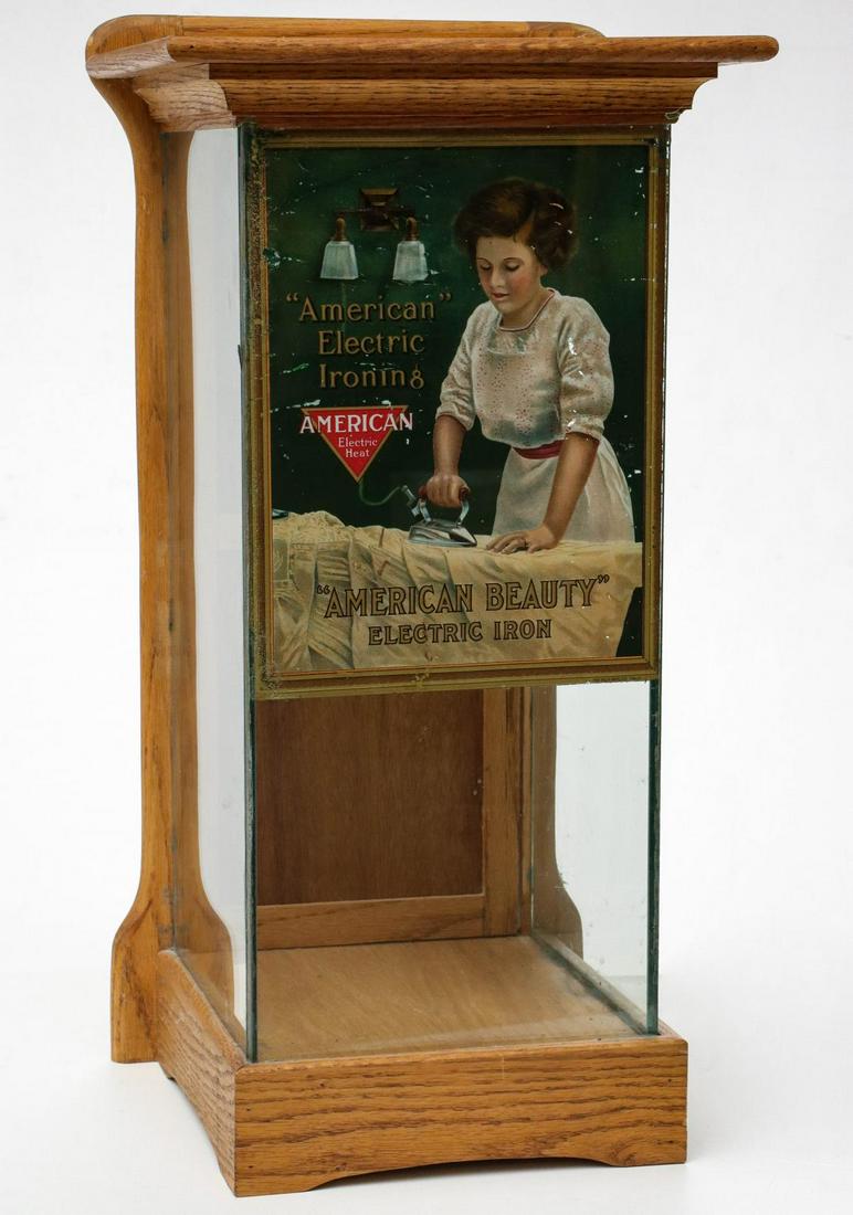 AN 'AMERICAN BEAUTY ELECTRIC IRONS' DISPLAY CASE (1 of 11)