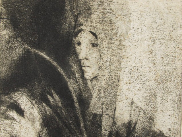 GENE KLOSS PENCIL SIGNED ETCHING ARTIST PROOF: Penciled "Artist's Proof, The Archer" lower left, pencil signed "Gene Kloss Imp" lower right. 14-7/8 x 11-3/4 inch image field, 20-1/4 x 14-3/4 inch sheet size.