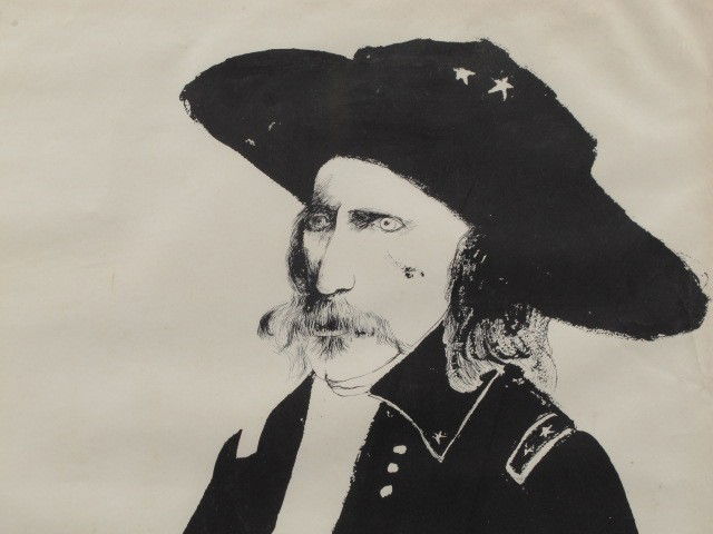 LEONARD BASKIN CUSTER BATTLEFIELD POSTER 1969: Original U.S. Department of the Interior, National Park Service poster, GPO: 1969 O-356-298. Measures 42 x 28 inches. Printed Baskin signature, 1968.