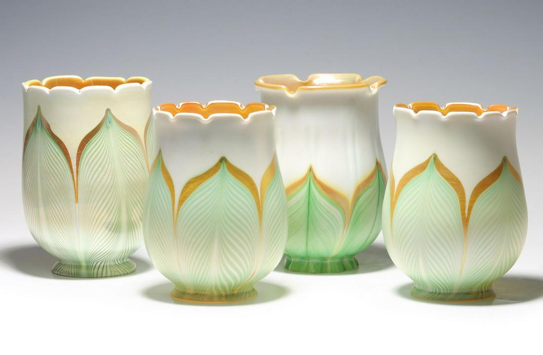 FOUR PULLED FEATHER SHADES, A PAIR SIGNED QUEZAL (1 of 20)