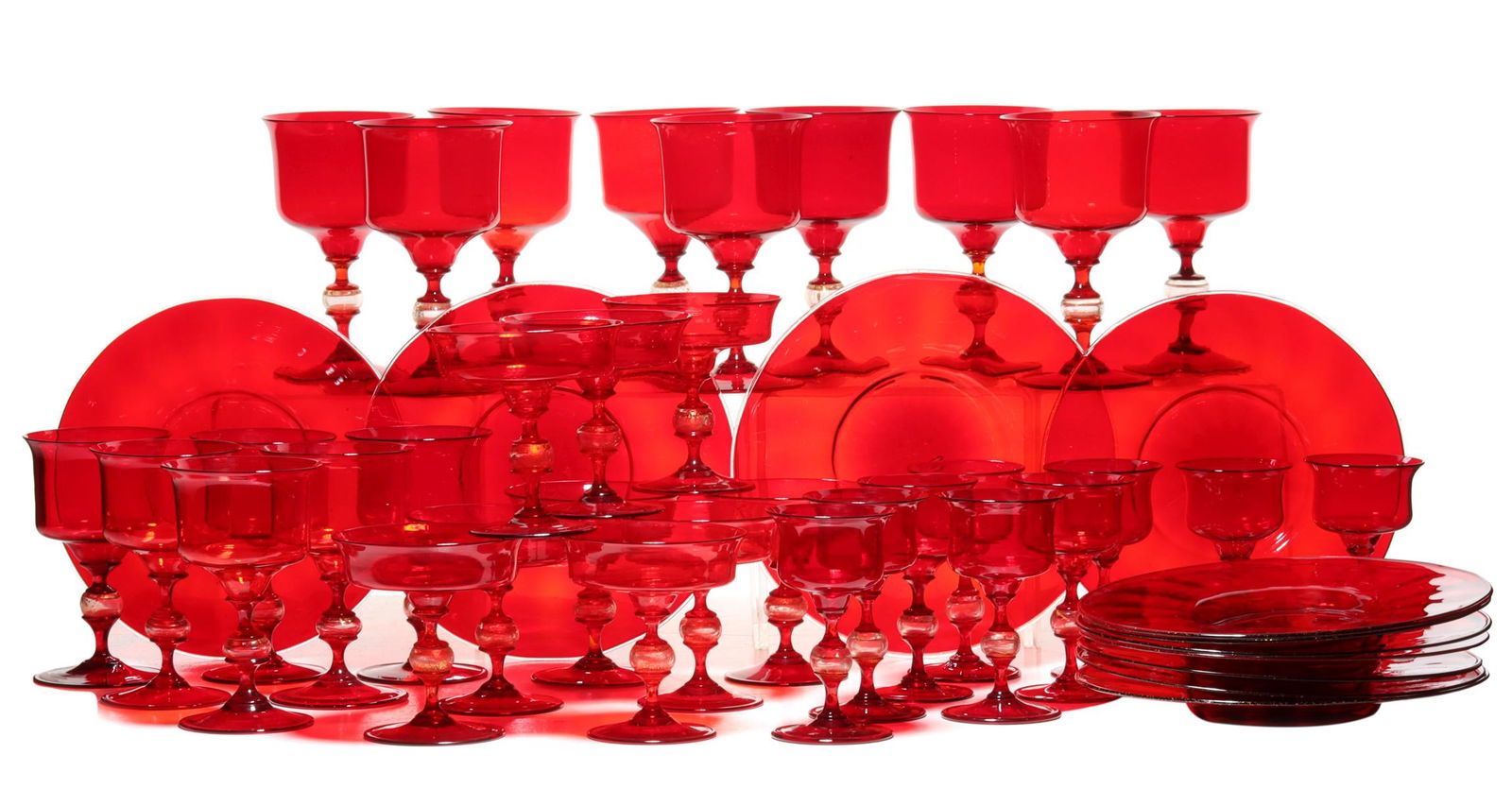 AN ITALIAN MURANO GLASS SERVICE ATTRIBUTED TO SALVIATI (1 of 17)