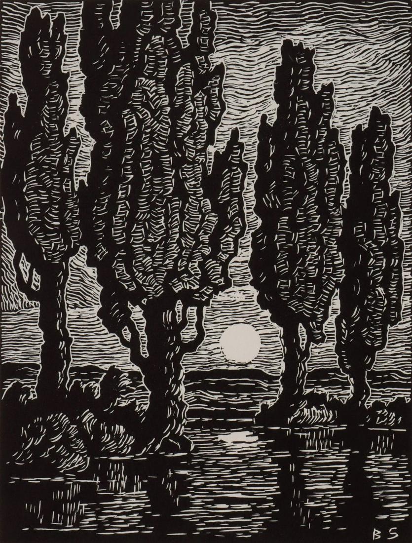 BIRGER SANDZEN (1871-1954) PENCIL SIGNED LINOCUT (1 of 11)
