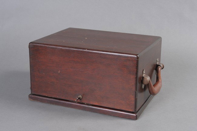 A MACKENZIE INK-POLYGRAPH BY E.LEITZ: Mackenzie Ink-Polygraph, Dressler-Modification No 512, made by E. Leitz, Inc, New York' on the side. With rolls of polygraph paper. An accompanying advertisement says this model permits three simultan