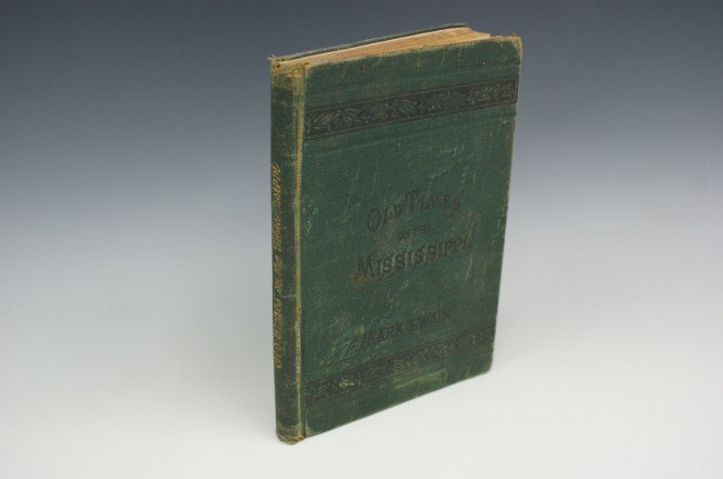 TWAIN, MARK, OLD TIMES ON THE MISSISSIPPI - GREEN : Mark Twain, OLD TIMES ON THE MISSISSIPPI - GREEN BINDING, BAL 3368 - Reprint C? - Lacks pp. 147 - 158 - No Adv. Opp Title pg. - Binding variant recorded in BAL - an unauthorized publication.