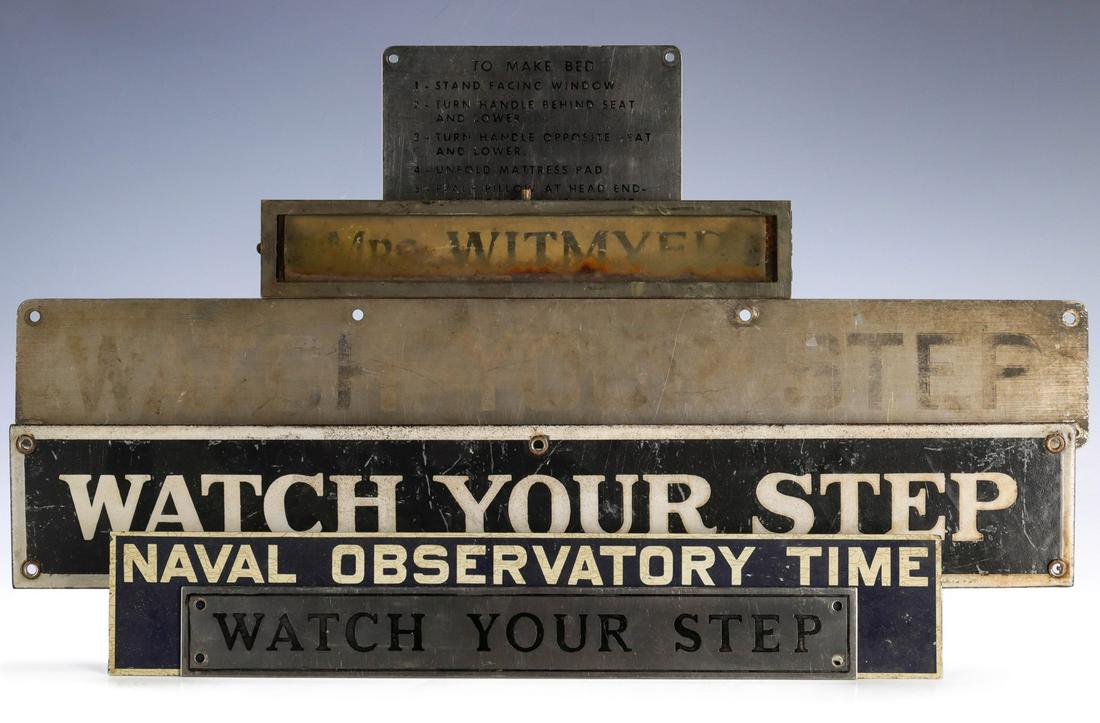 SIX SMALL RAILROAD DEPOT AND RAIL CAR SIGNS (1 of 13)