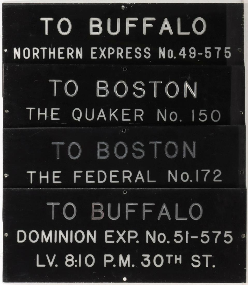 FOUR ENGRAVED LETTER ACRYLIC TRAIN STATION SIGNS (1 of 7)