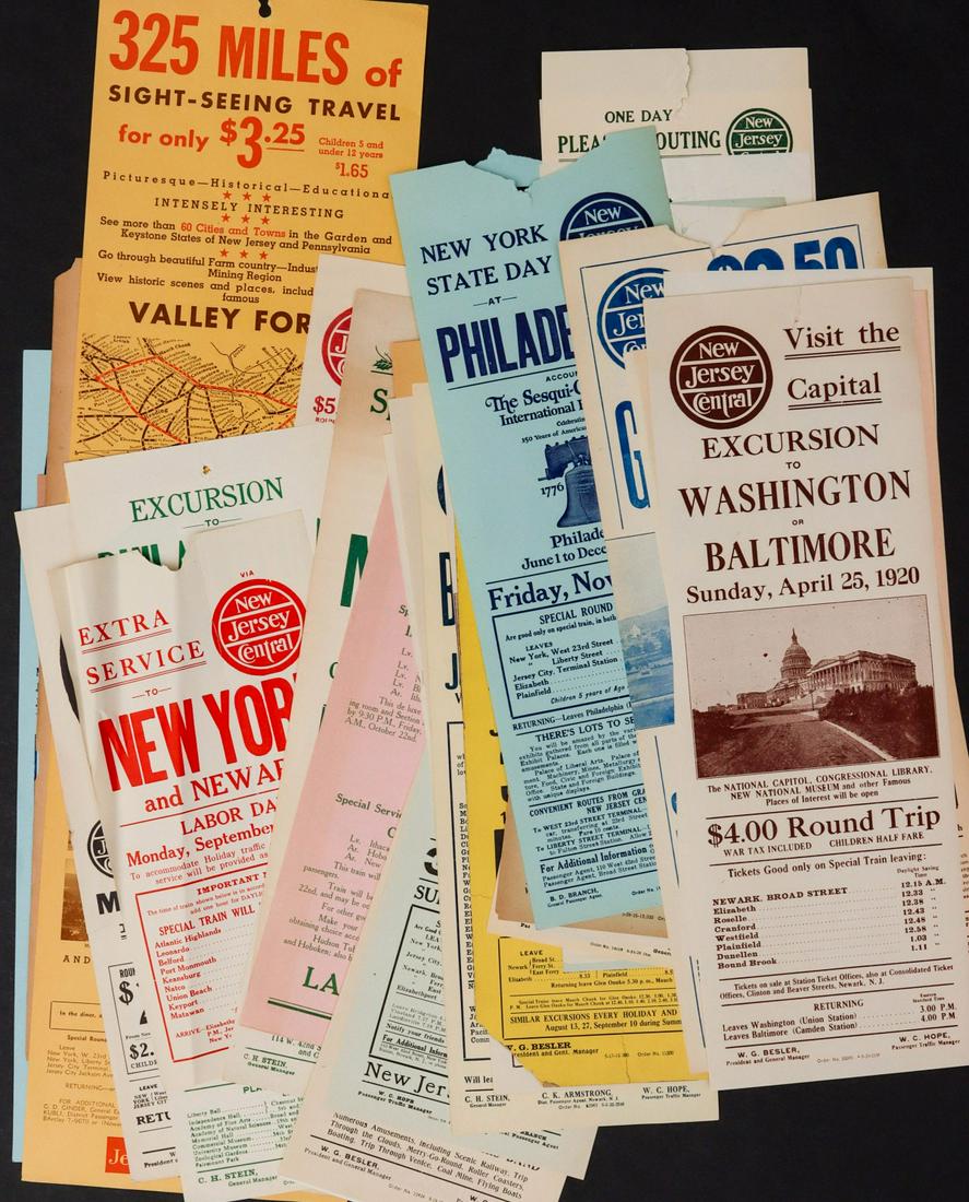 CNJ JERSEY CENTRAL EXCURSION BROADSIDES TO 1916 (1 of 17)