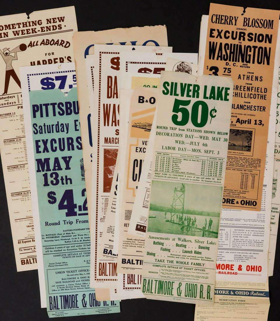 B&O RAILROAD EXCURSION BROADSIDES TO 1910 (1 of 13)