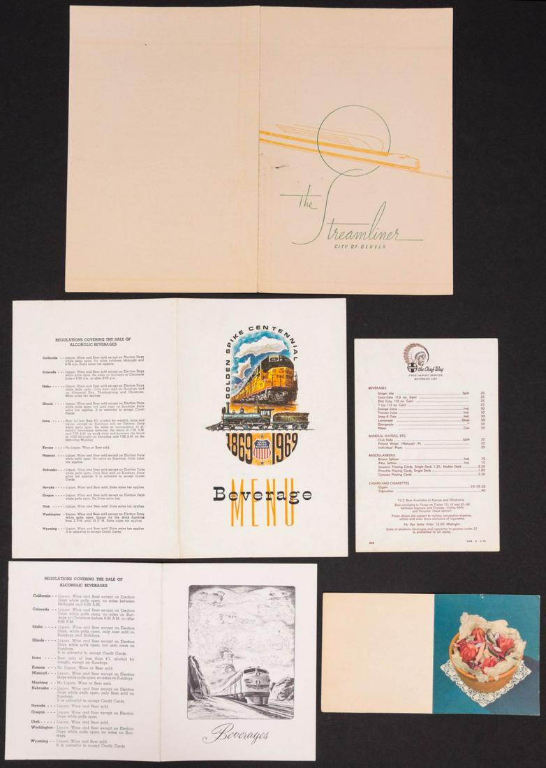 A COLLECTION OF 21 UNION PACIFIC DINING CAR MENUS (1 of 16)