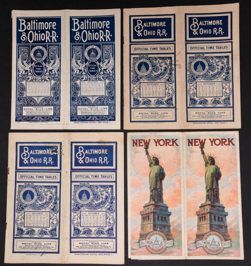 1899 - 1930s B & O RR TRAVEL TIMETABLES & EPHEMERA (1 of 11)