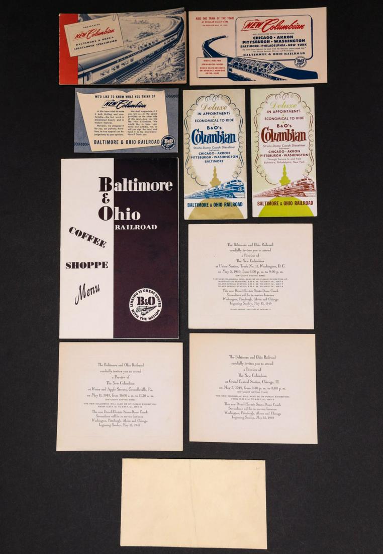 A COLLECTION OF B & O RR MENUS & EPHEMERA (40PCS) (1 of 18)