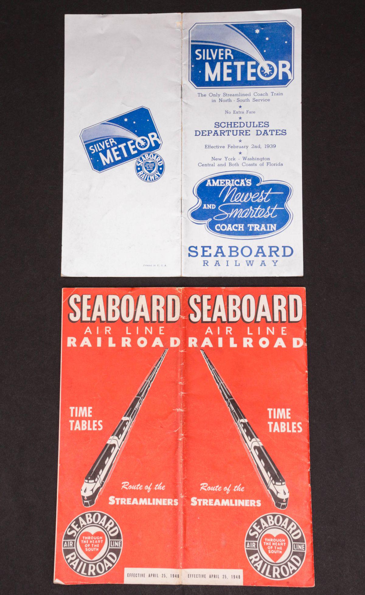 CIRCA 1940 SEABOARD AIRLINE RAILWAY TIMETABLES ETC (49): Including an original mounted photograph, timetables and other ephemera. We happily provide seamless in-house packing and shipping services on nearly everything we sell. Until further notice, we canno