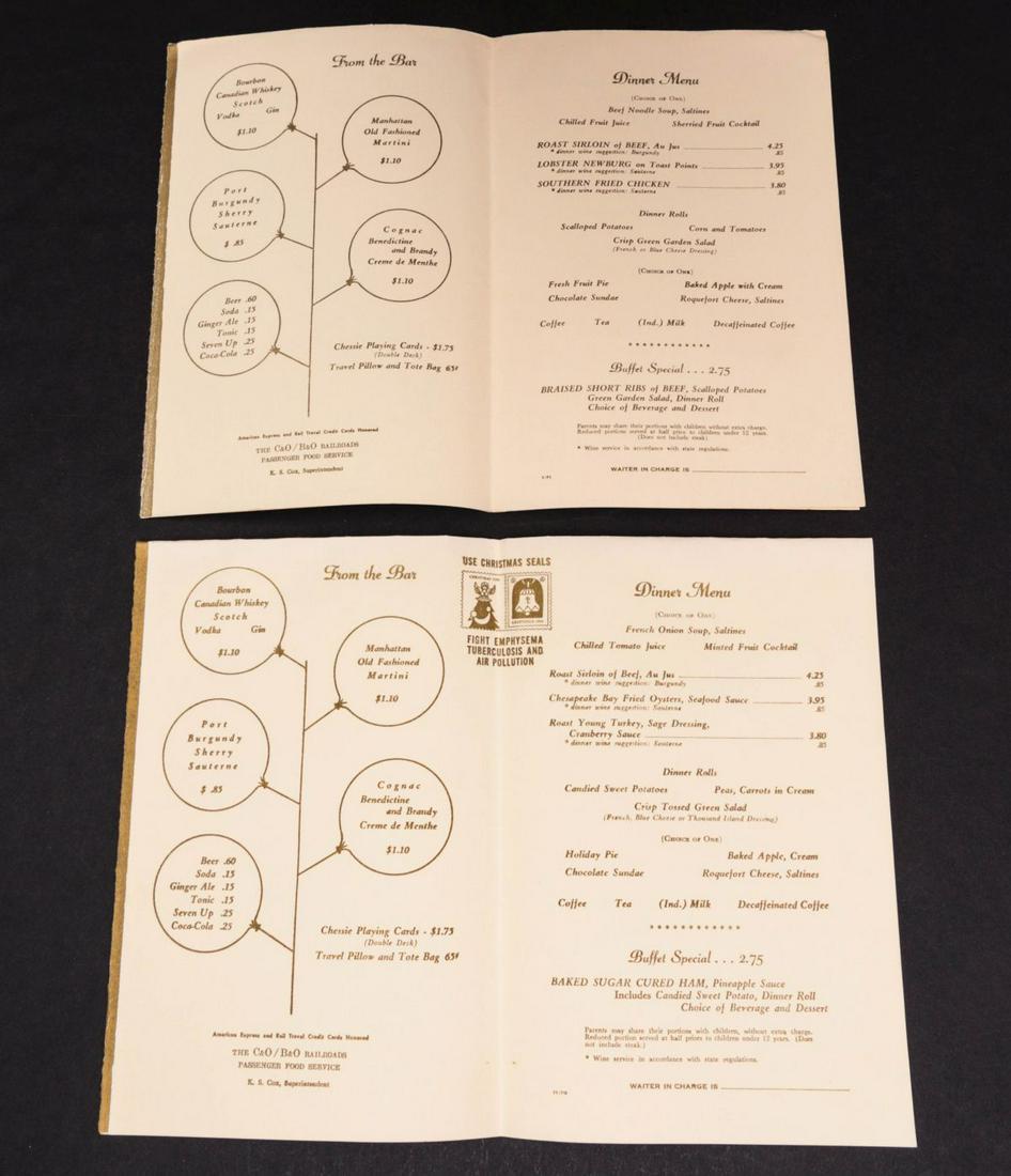 B & O RR AND C&O MENUS AND EPHEMERA (25PCS) (1 of 20)