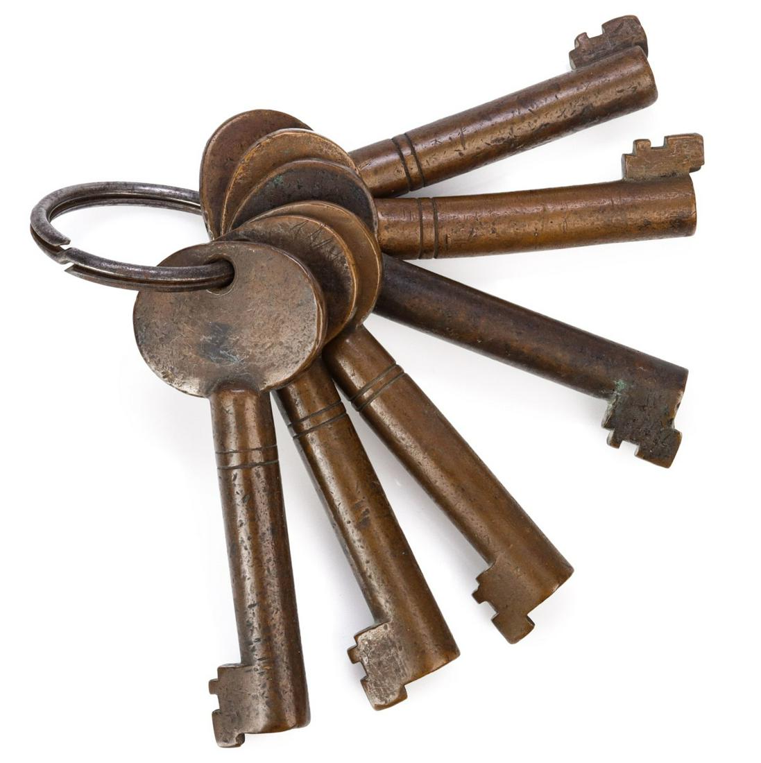 SIX LARGE GAMEWELL CALL BOX KEYS INCLUDING B&O RR (1 of 9)