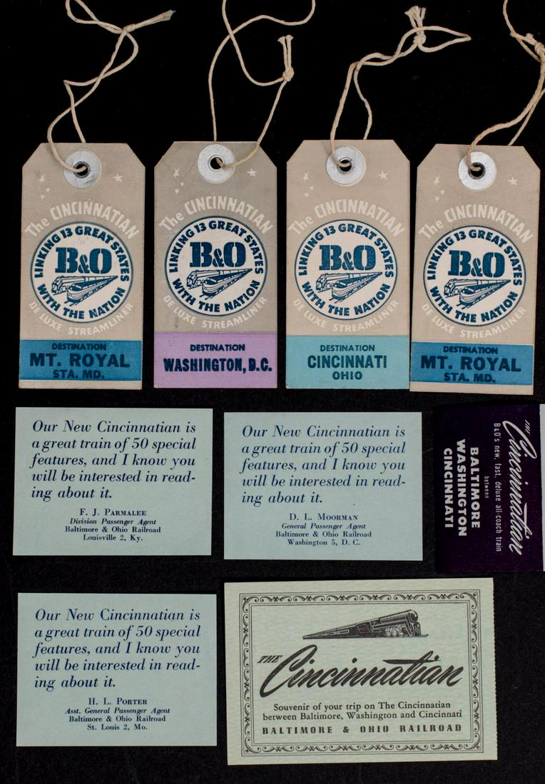 CINCINNATIAN AND OTHER 1940s B&O EPHEMERA: Some of the examples in this lot are re-print/reproduction. We happily provide seamless in-house packing and shipping services on nearly everything we sell. Until further notice, we cannot offer inter