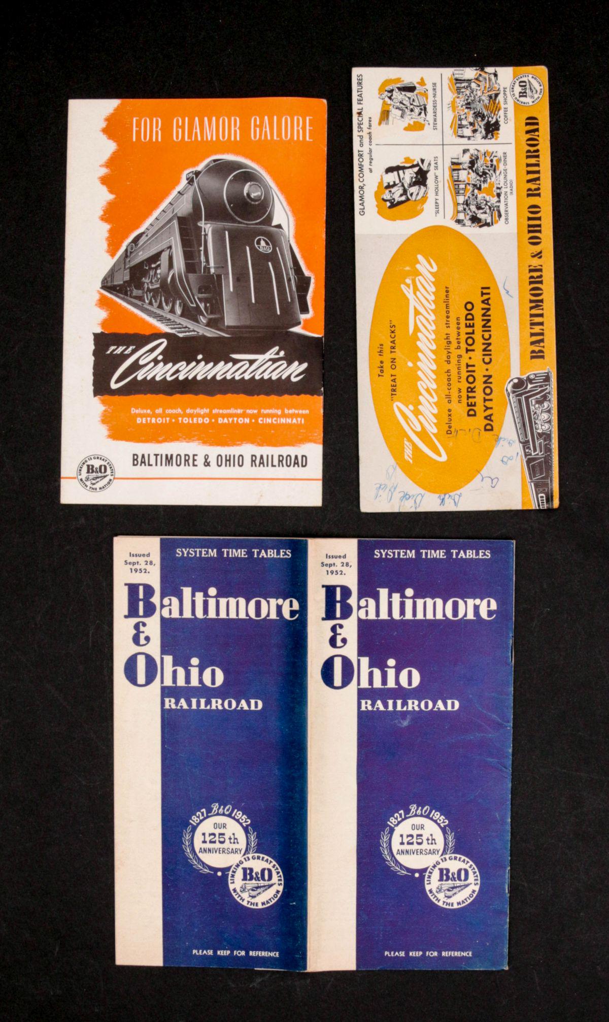 B & O CINCINNATIAN AND OTHER EPHEMERA (17PCS): Some of the examples in this lot are re-print/reproduction. We happily provide seamless in-house packing and shipping services on nearly everything we sell. Until further notice, we cannot offer inter