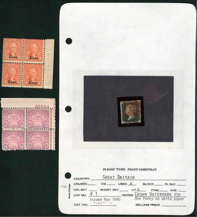 A VICTORIA 1840 PENNY BLACK STAMP