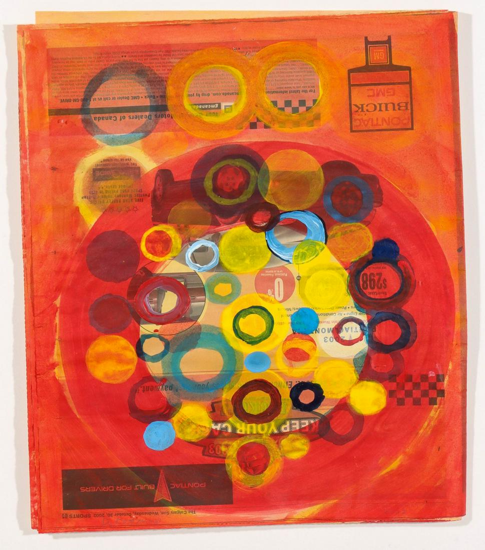 DON KOTTMANN MIXED MEDIA 2002: Don Kottmann Sun Spots: Centers of Attention, Clusters of Continuum 2002 The composition in mixed media on random material is signed by the artist in pencil lower left and dated lower right. Image mea
