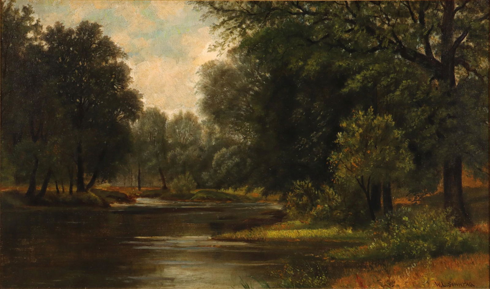 OIL ON CANVAS ATTRIBUTED WILLIAM L. SONNTAG SR. (1 of 11)