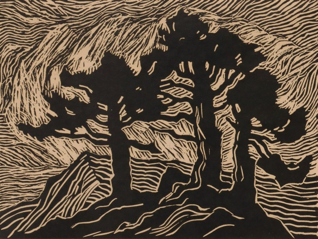 BIRGER SANDZEN (1871-1954) PENCIL SIGNED BLOCK PRINT (1 of 11)